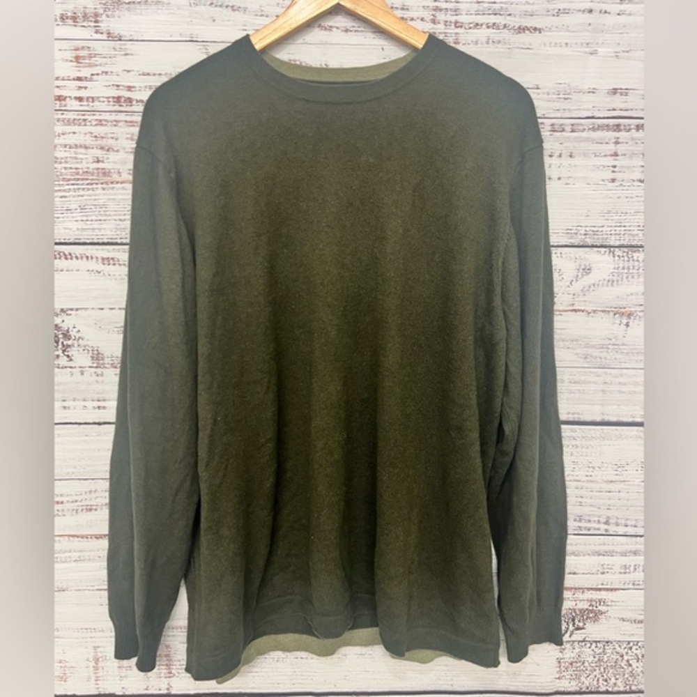 TOMMY BAHAMA Men's Green Cotton Cashmere Sweater Size XL Pullover Nice‎